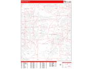 Grand Prairie Wall Map Zip Code Red Line Style 2022